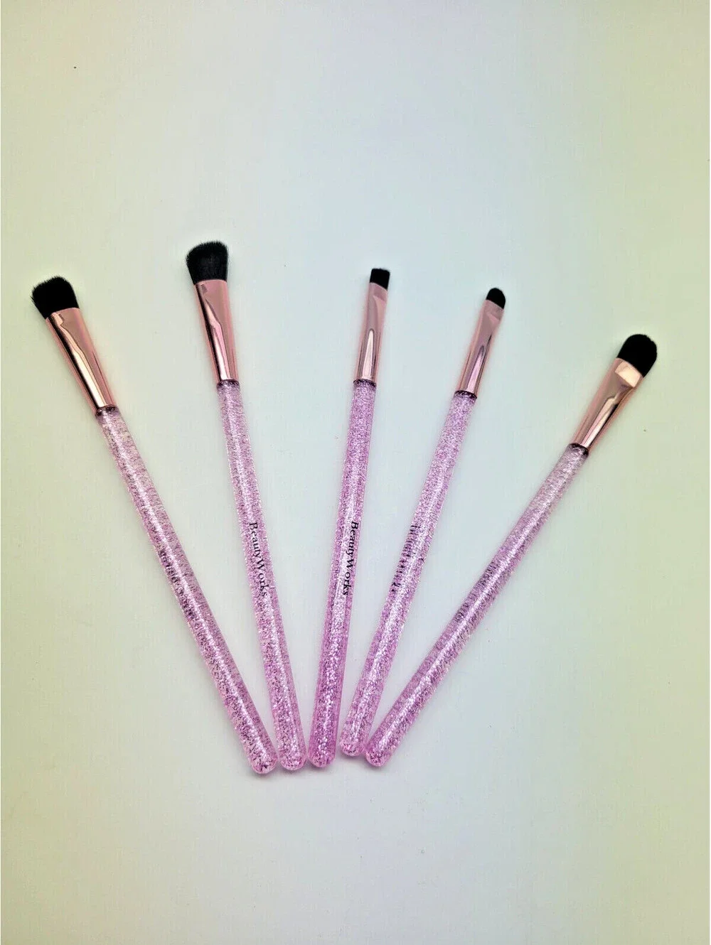 5 Pc Beautyworks NYC Makeup pink Brush Set  +   Macys 3 Pc Brush Cleaner Set